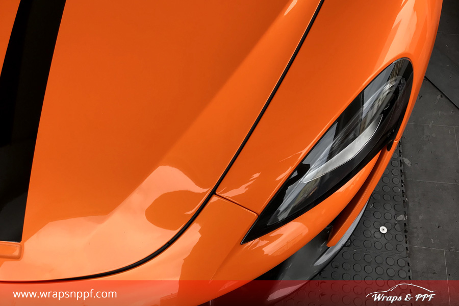Vehicle-PPF-Installation-in-London-UK-View-5 Completed ceramic coating application on McLaren